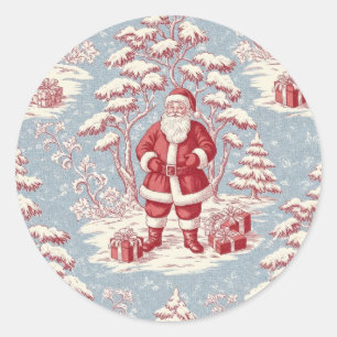 Weihnachts-Toile-Santa Runder Aufkleber