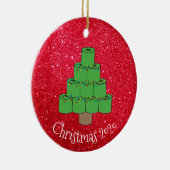 Weihnachts-Toilettenpapier Baum Covid 2020 Glitzer Keramik Ornament (Rechts)
