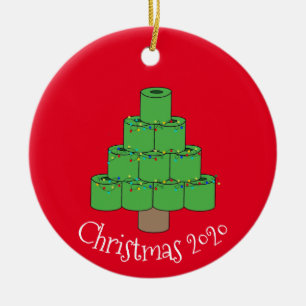 Weihnachts-Toilettenpapier-Baum Covid 2020 Keramik Ornament