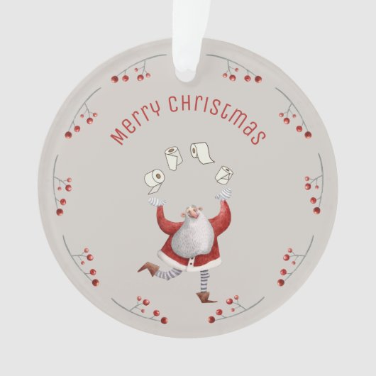 Weihnachts-Toilettenpapier Weihnachtsmann Ornament (Vorderseite)