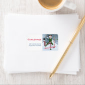 Weihnachts-Toon-Girl im Winterwald Adressaufkleber (Insitu)