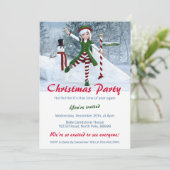 Weihnachts-Toon-Girl im Winterwald Einladung (Stehend Vorderseite)