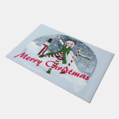 Weihnachts-Toon-Girl im Winterwald Fußmatte (Schrägansicht)