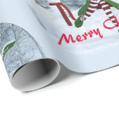 Weihnachts-Toon-Girl im Winterwald Geschenkpapier (Rolleneckpunkt)