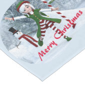 Weihnachts-Toon-Girl im Winterwald Kurzer Tischläufer (Ecke)