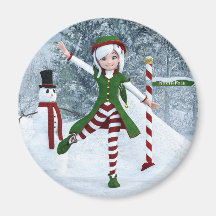 Weihnachts-Toon-Girl im Winterwald