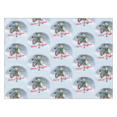 Weihnachts-Toon-Girl im Winterwald Tischdecke (Vorderseite (Horizontal))