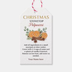 Weihnachts-Topf-Potpourri-Rezept-Tag-Label Geschenkanhänger