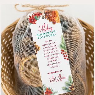 Weihnachts-Topf-Simmering-Potpourri-Anhänger Mini Visitenkarte