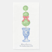 Weihnachts-Topiary Coquette Chinoiserie Gasttuch Serviette (Vorderseite)