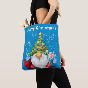 Weihnachts Tote Tag Niedlicher Gnome mit Geschenke Tasche