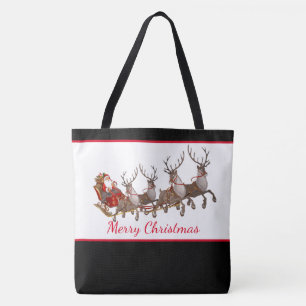 Weihnachts Tote Tag Santa and Sleigh Tasche