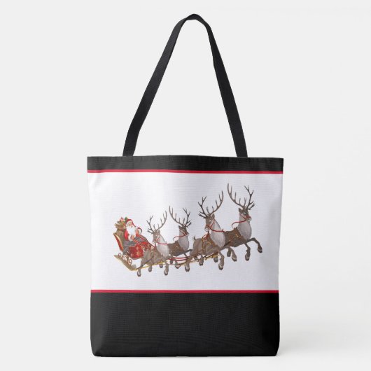 Weihnachts Tote Tag Santa and Sleigh Tasche (Vorderseite)