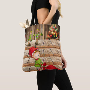 Weihnachts-Totebeutel für Frauen, Elf Tasche