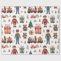Weihnachts-Toyland- und Zug-Geschenkpapier für Kin
