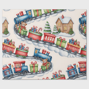 Weihnachts-Toyland- und Zug-Geschenkpapier für Kin Geschenkpapier
