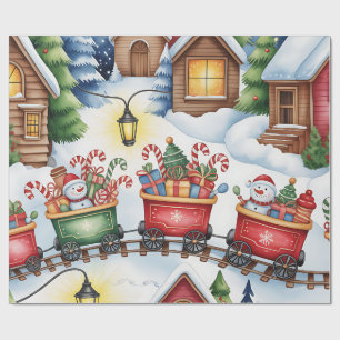 Weihnachts-Toyland- und Züge-Geschenkpapier für Ki Geschenkpapier