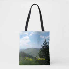 Weihnachts-Tragetasche mit Bergszene Tasche