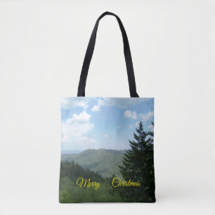 Weihnachts-Tragetasche mit Bergszene Tasche