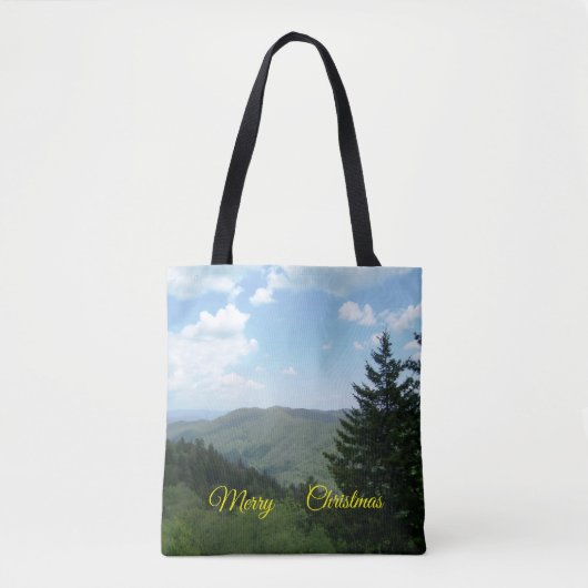 Weihnachts-Tragetasche mit Bergszene Tasche (Vorderseite)