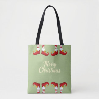 Weihnachts-Tragetasche mit Elfenbein-Muster Tasche