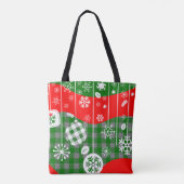 Weihnachts-Tragetasche – Weiße Ornamente Tasche (Rückseite)