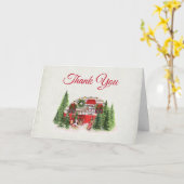 Weihnachts-Trailer-Camper Rustic Thema Vielen Dank Karte (Gelbe Blume)