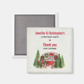 Weihnachts-Trailer-Camper Rustikale Szene Vielen D Magnet (Vorderseite/Rückseite)