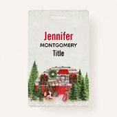 Weihnachts-Trailer-Campingplatz Outdoorsy-Thema Ausweis (Vorderseite)