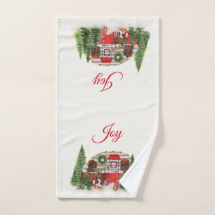 Weihnachts-Trailer-Campingplatz Outdoorsy-Thema Badhandtuch Set
