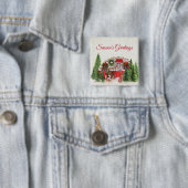 Weihnachts-Trailer-Campingplatz Outdoorsy-Thema Button (Beispiel)