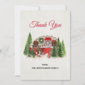 Weihnachts-Trailer-Campingplatz Outdoorsy-Thema Dankeskarte (Vorderseite)