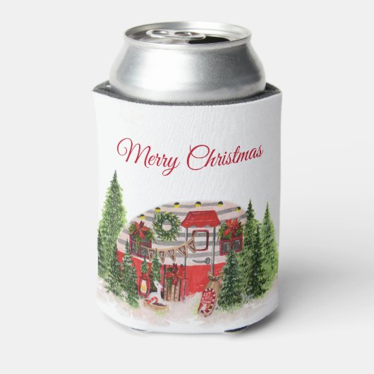 Weihnachts-Trailer-Campingplatz Outdoorsy-Thema Dosenkühler (Kanne Rückseite)