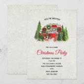 Weihnachts-Trailer-Campingplatz Outdoorsy-Thema Einladung (Vorne/Hinten)