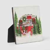 Weihnachts-Trailer-Campingplatz Outdoorsy-Thema Fotoplatte (Vorderseite)