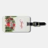 Weihnachts-Trailer-Campingplatz Outdoorsy-Thema Gepäckanhänger (Vorderseite horizontal)