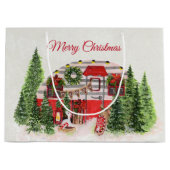 Weihnachts-Trailer-Campingplatz Outdoorsy-Thema Große Geschenktüte (Vorderseite)