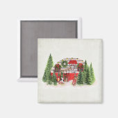 Weihnachts-Trailer-Campingplatz Outdoorsy-Thema Magnet (Vorderseite/Rückseite)