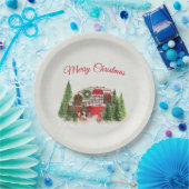 Weihnachts-Trailer-Campingplatz Outdoorsy-Thema Pappteller (Party)