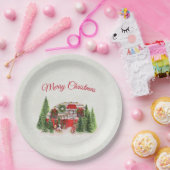 Weihnachts-Trailer-Campingplatz Outdoorsy-Thema Pappteller (Party)