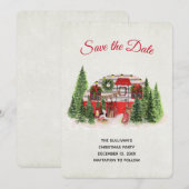 Weihnachts-Trailer-Campingplatz Outdoorsy-Thema Save The Date (Vorne/Hinten)