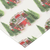 Weihnachts-Trailer-Campingplatz Outdoorsy-Thema Tischdecke (Schrägansicht)
