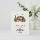 Weihnachts-Trailer-Campingplatz Rustikale Themenpa Einladungspostkarte (Stehend Vorderseite)