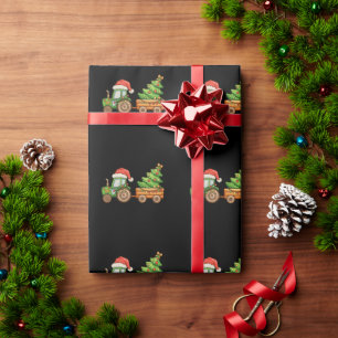 Weihnachts-Traktor-Baum Süße Santa-Mütze Xmas-Lich Geschenkpapier