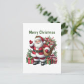 Weihnachts-Traktor Feiertagspostkarte (Stehend Vorderseite)