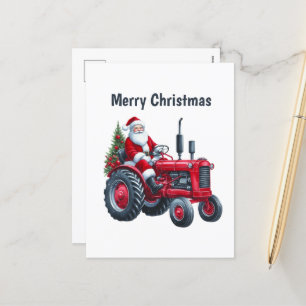 Weihnachts-Traktor Feiertagspostkarte