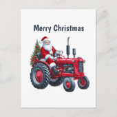 Weihnachts-Traktor Feiertagspostkarte (Vorderseite)