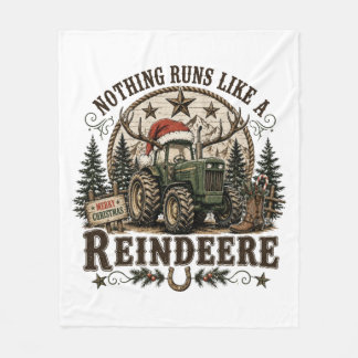 Weihnachts-Traktor-Rentiere Fleecedecke