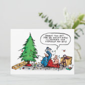 Weihnachts-Tree-Fight-Urlaubskarte Feiertagskarte (Stehend Vorderseite)