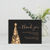 Weihnachts-Tree Gold-Hochzeit Dankeschön-Karte Begleitkarte (Stehend Vorderseite)